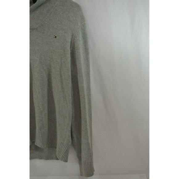 Tommy Hilfiger Sweater Shawl Neck Button Gray Knit  Mens Large 100% Cotton - Picture 4 of 11